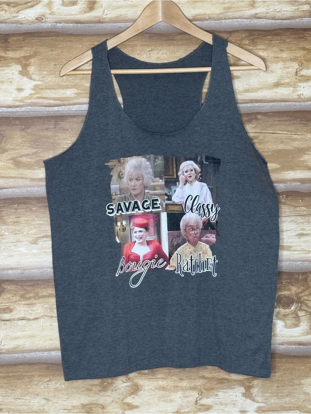 Golden Girls Graphic Racerback Tank Top - Dark Heather Gray size XL